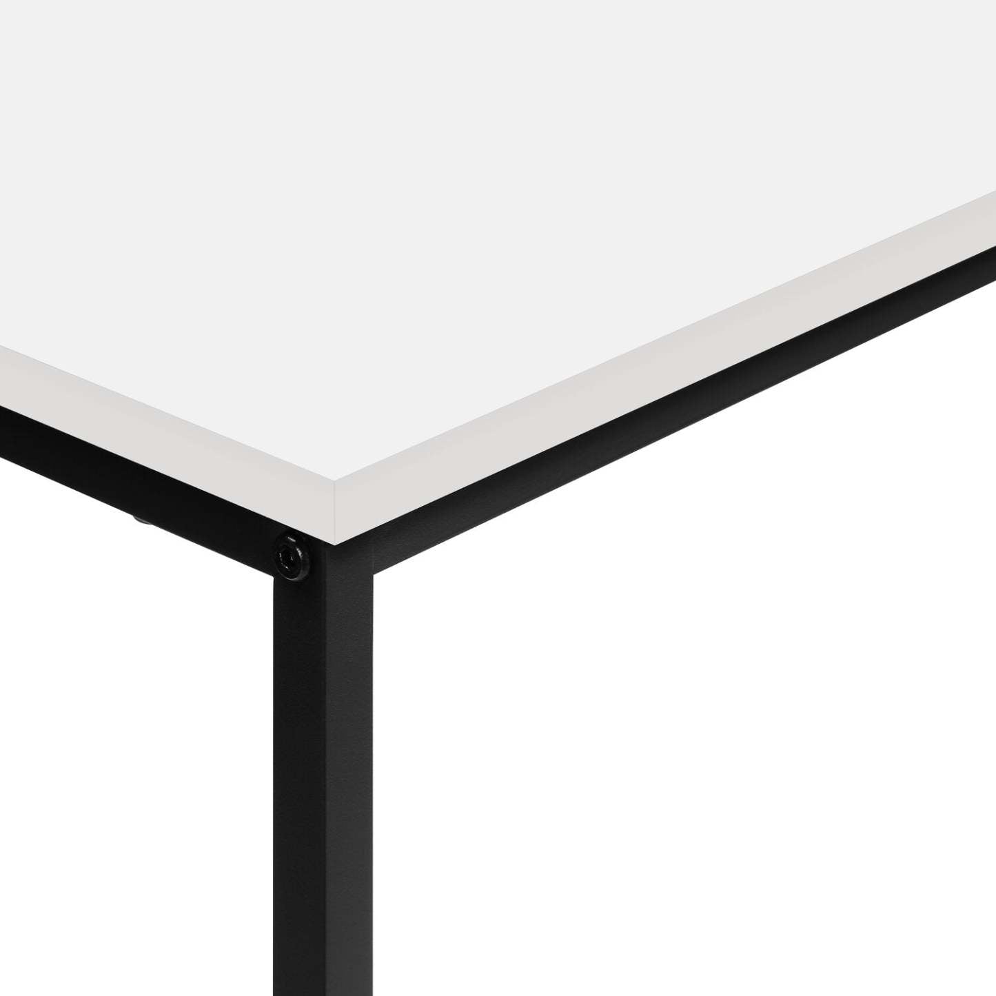 Alma 31.5 Modern Sofa Table - White with Black Metal Frame|Table de salon moderne Alma de 31,5 po - blanche avec armature en métal noir