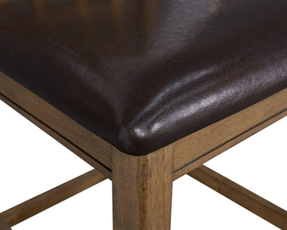 Dena 5pc Counter-Height Dining Set with Table & 4 Chairs, 42-60W Extension, Round  - Oak Brown | Ensemble de salle à manger Dena 5 pièces de hauteur comptoir avec table ronde, rallonge de 42 po à 60 po (L) et 4 chaises - chêne brun