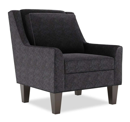 Fauteuil d’appoint club Sofa Lab personnalisable 29 en tissu de chenille avec pattes en bois - gris charcoal de luxe | Fauteuil d’appoint club Sofa Lab de 29 po fabriqué au Canada en tissu de chenille avec pattes en bois - gris charcoal de luxe | CLUB2993