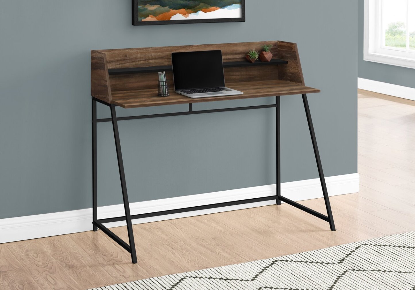 Bureau Lawson 47.25 avec petite niche - Brun|Bureau Lawson de 47,25 po avec petite crédence - brun