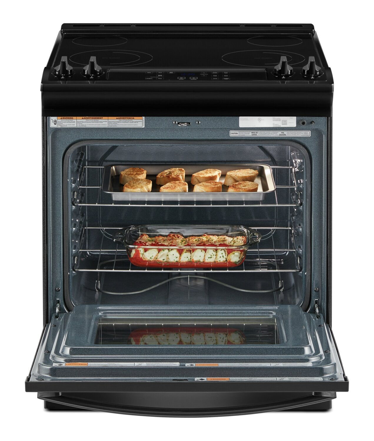 Cuisinière électrique Whirlpool de 4,8 pi³ avec nettoyage automatique - noire - YWEE515S0LB | Bain à remous 4,8 Cu. Fort. Cuisinière électrique avec autonettoyage - Noir - YWEE515S0LB