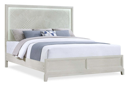 Lit à panneaux Vida avec tête de lit et cadre de lit, sable - format très grand lit | Lit à panneaux Vida avec tête de lit et cadre, sable - King Size