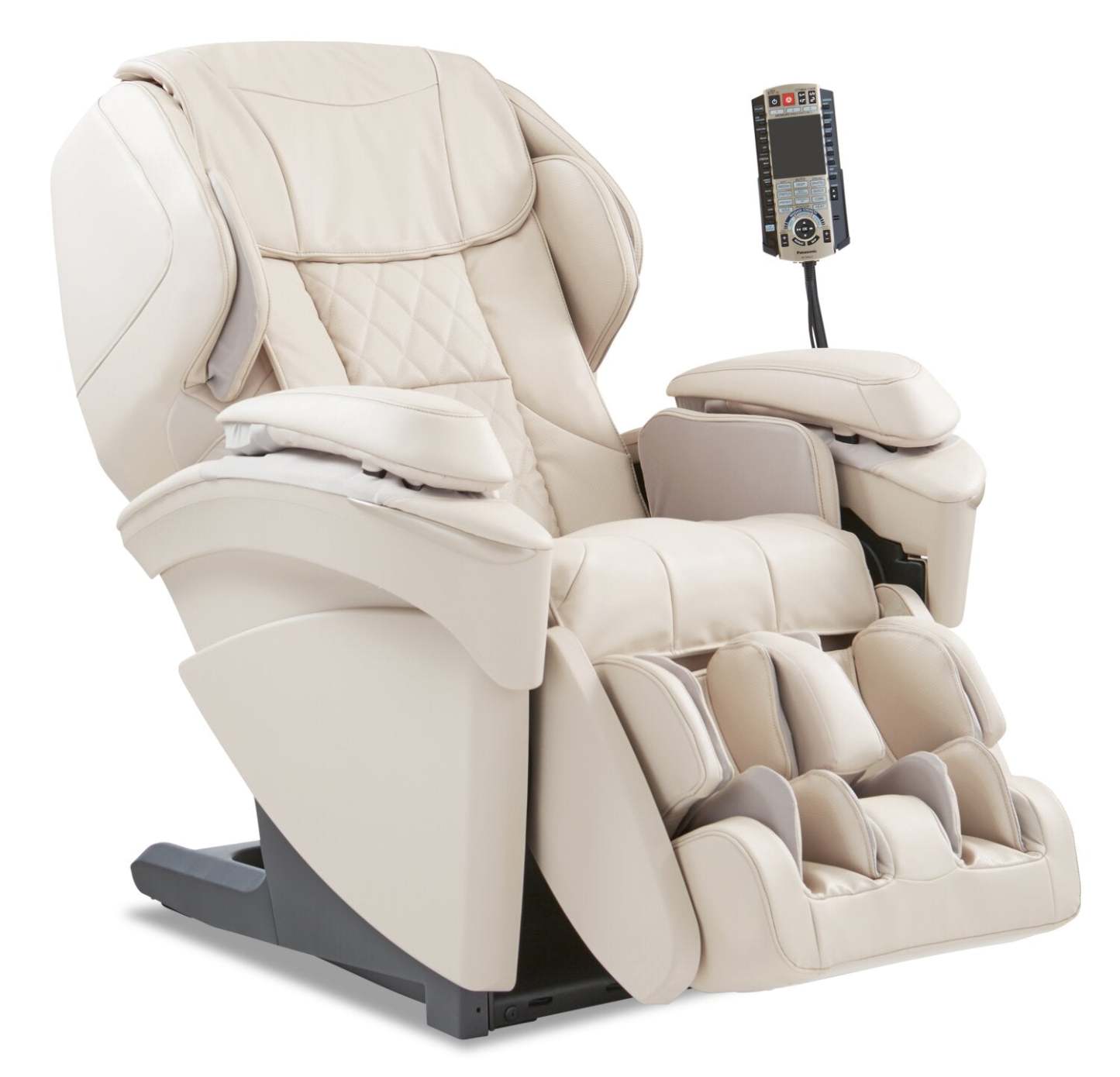 Fauteuil inclinable de massage Panasonic Real Pro ULTRA Prestige™ 35,4 en cuir synthétique de haute qualité - beige | Panasonic Real Pro ULTRA Prestige™ 35,4 fauteuil de massage en cuir synthétique de qualité supérieure - beige