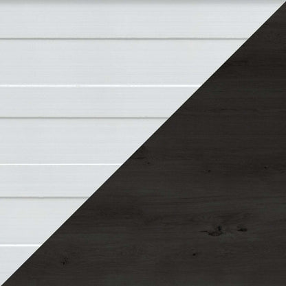 Zoey Panel Bed, Two-tone White & Brown - King Size | Lit à panneau Zoey, deux teintes, blanc et brun - format très grand lit