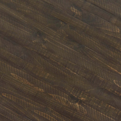 Table de salon traditionnelle Bellamy de 50 po avec rangement - pin brun foncé avec base en bois à volutes