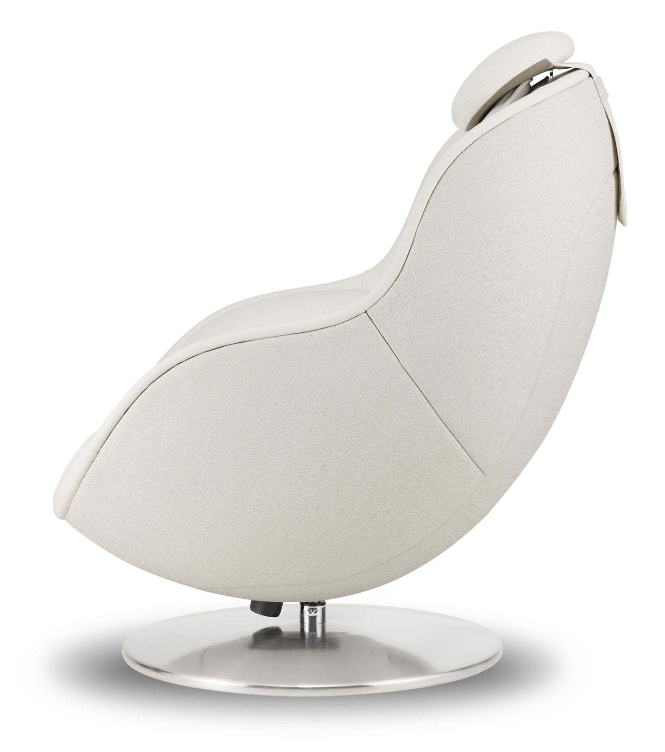 Fauteuil de massage inclinable LG de 29,6 po en tissu d'apparence cuir avec pouf assorti - beige