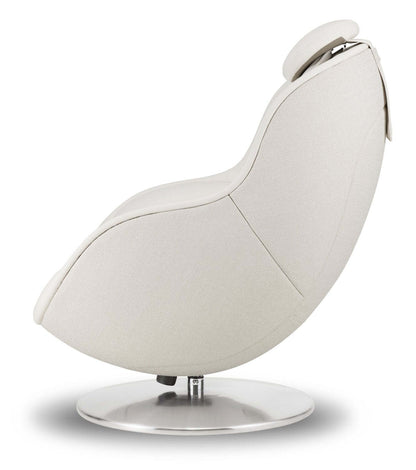 Fauteuil de massage inclinable LG de 29,6 po en tissu d'apparence cuir avec pouf assorti - beige