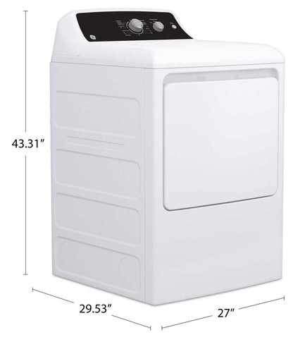 GE 6,2 Cu. Fort. Sécheuse électrique avec cycle SaniFresh – Blanc - GTX34EBMRWS | Sécheuse électrique GE de 6,2 pi³ avec cycle SaniFresh - blanche - GTX34EBMRWS