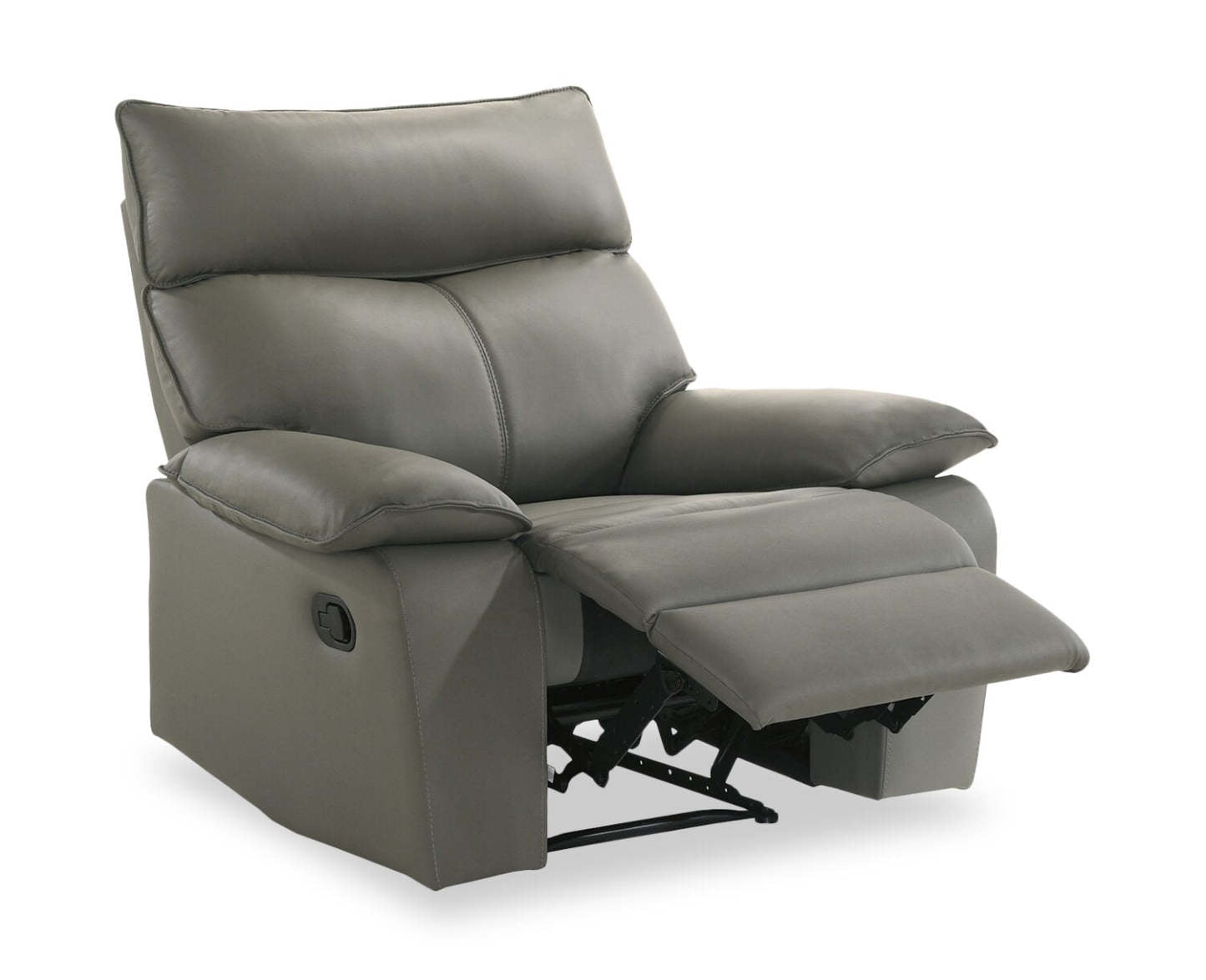 Matteo 42 Genuine Leather Reclining Chair - Aviarah Grey | Fauteuil inclinable Matteo de 42 po en cuir véritable - gris Aviarah