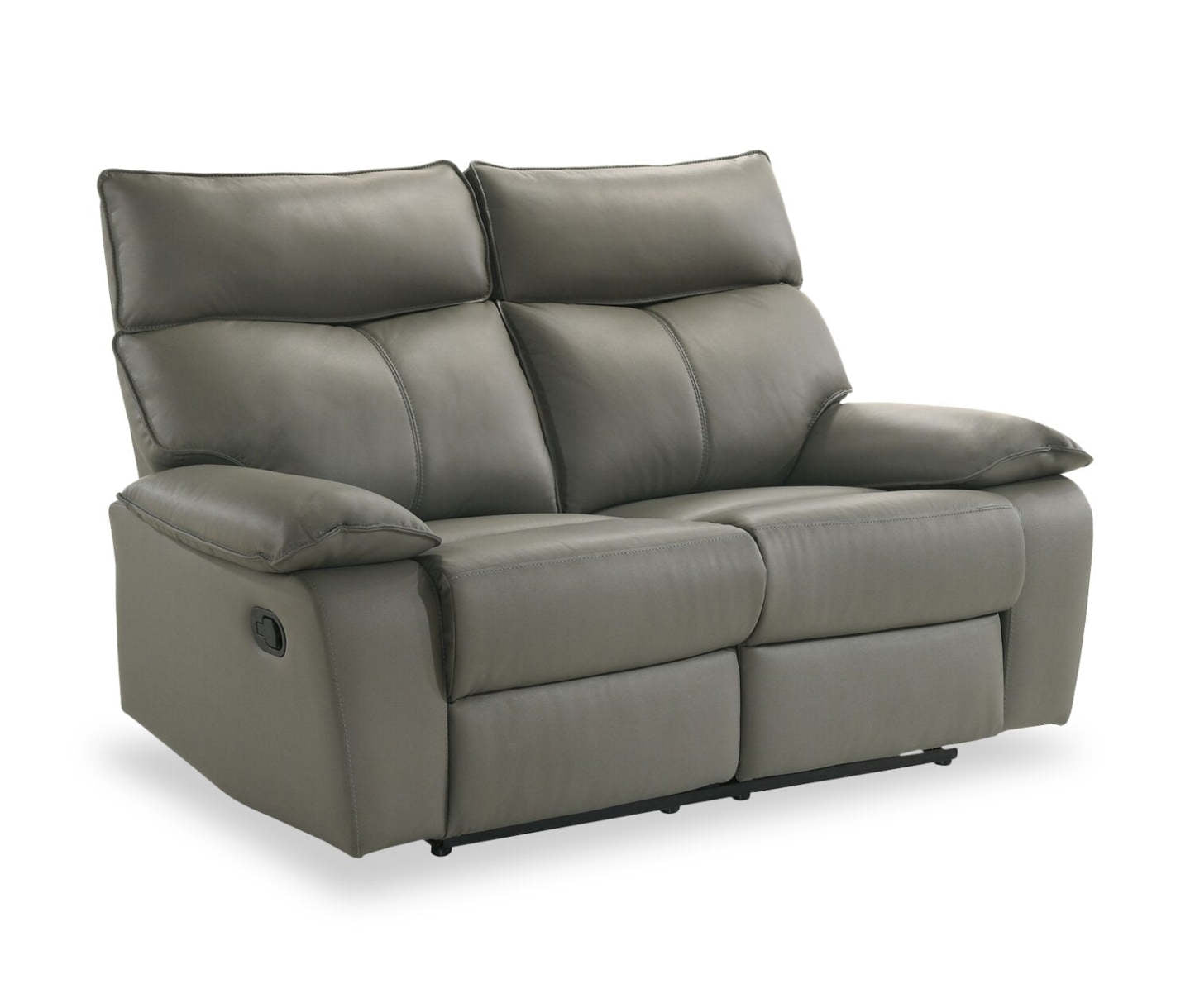 Matteo 64 Genuine Leather Reclining Loveseat - Aviarah Grey | Causeuse inclinable Matteo de 64 po en cuir véritable - gris Aviarah
