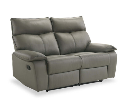 Matteo 64 Genuine Leather Reclining Loveseat - Aviarah Grey | Causeuse inclinable Matteo de 64 po en cuir véritable - gris Aviarah