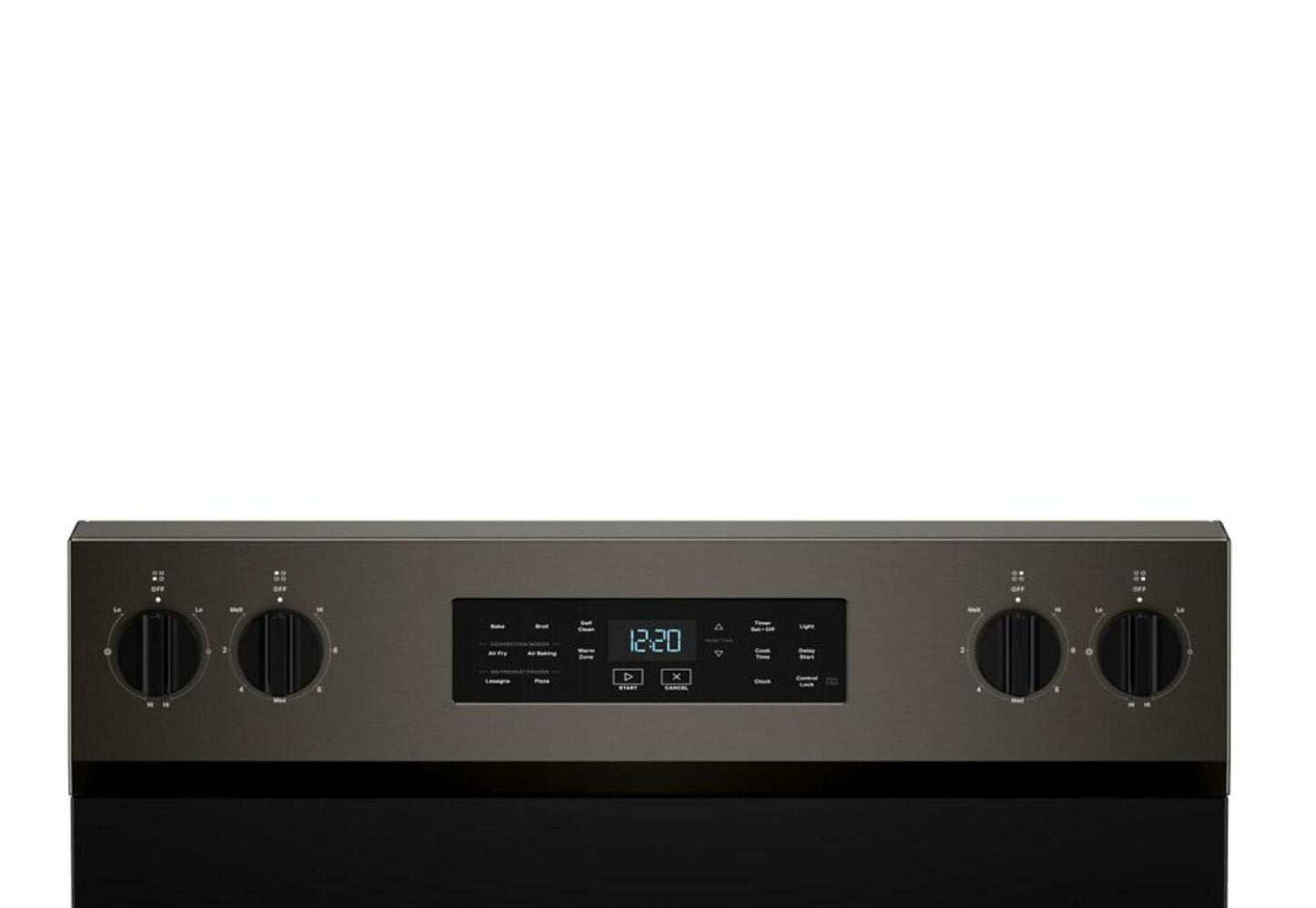 Cuisinière électrique Whirlpool de 5,3 pi3 avec cuisson à air – noir sur acier inoxydable - YWFES5730SV | Bain à remous 5,3 Cu. Fort. Cuisinière électrique avec cuisson à l'air - Noir sur acier inoxydable - YWFES5730SV