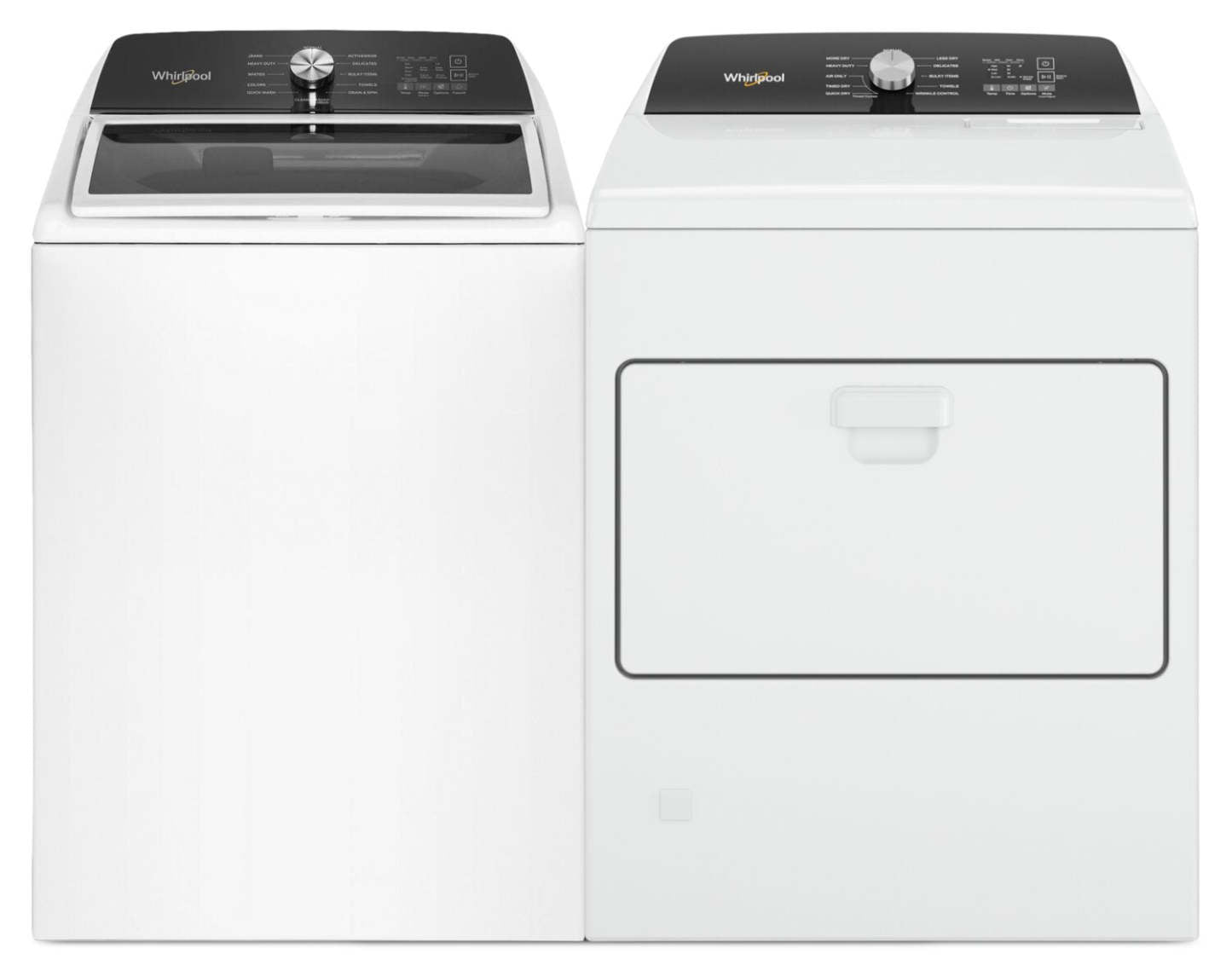 Laveuse à chargement par le haut de 5,3 pi3 avec robinet intégré et sécheuse à gaz de 7 pi3 de Whirlpool | WHTL520D