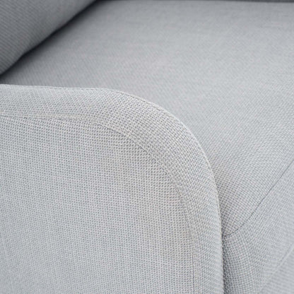 Ellie 29 Linen-Look Fabric Swivel Glider Accent Chair with Wingback and Recessed Arms - Grey | Fauteuil d’appoint à oreilles coulissant et pivotant Ellie de 29 po en tissu d’apparence lin avec accoudoirs en retrait - gris
