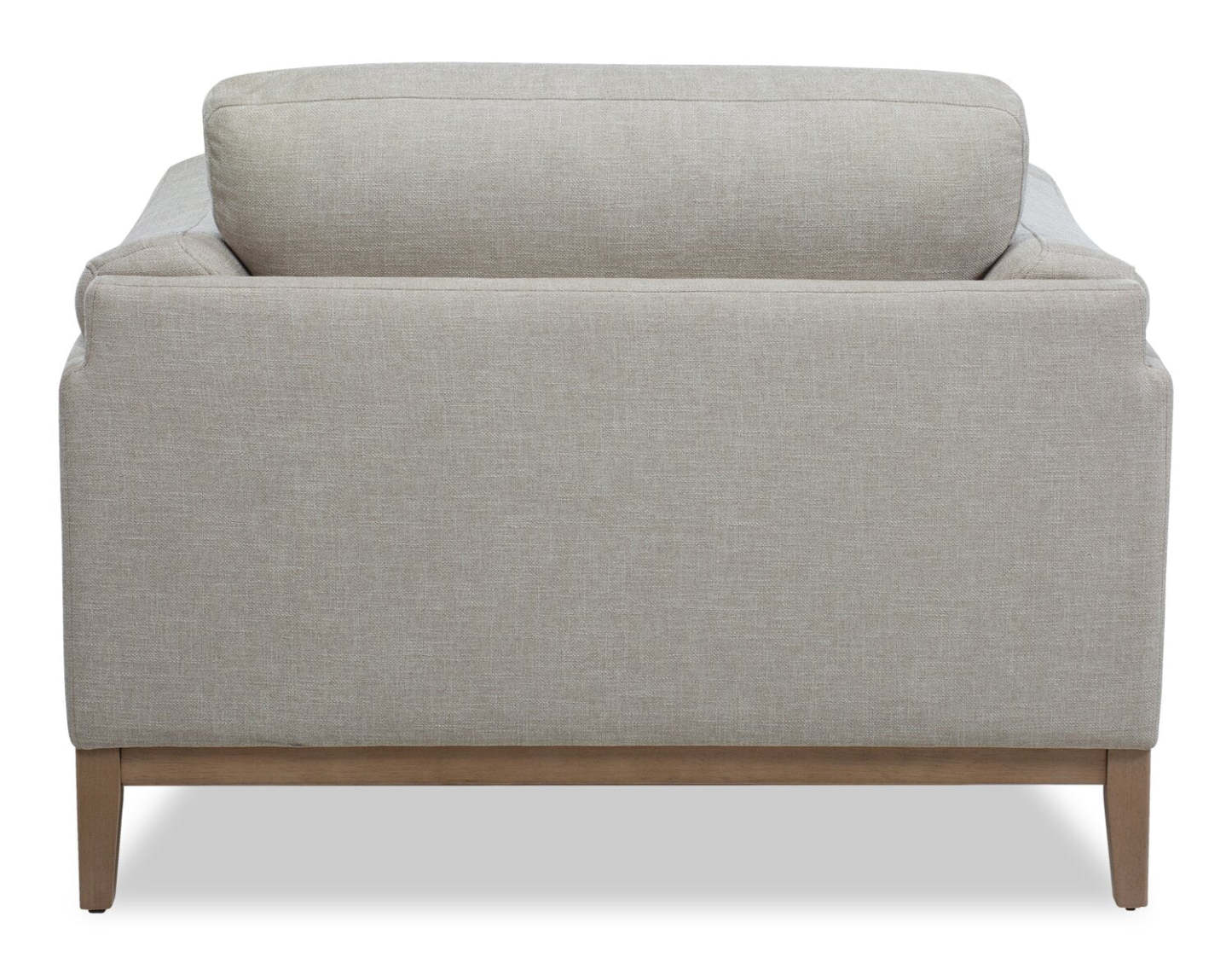 Valley 44 Chaise en tissu avec base et pieds en bois d'hévéa - Sable | Fauteuil Valley de 44 po en tissu avec base et pattes en hévéa - sable