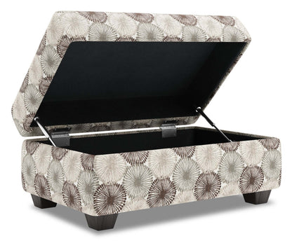 Fabriqué au Canada Pouf de rangement personnalisable Sofa Lab The Trunk 39 en tissu - Pierre multicolore | Pouf de rangement The Trunk de Sofa Lab de 39 po fabriqué au Canada en tissu - Pierre multicolore | TRUN1158