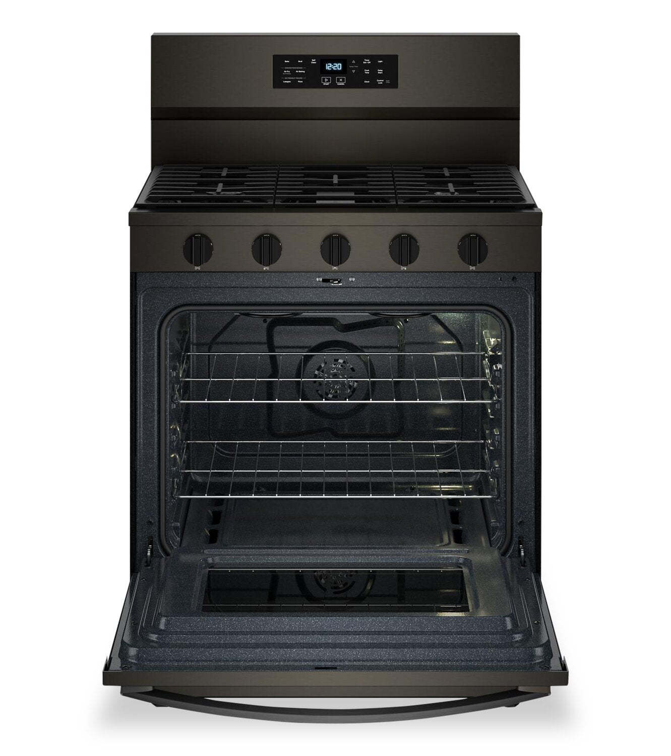 Cuisinière à gaz Whirlpool de 5 pi³ avec friture à air et autonettoyage - acier inoxydable noir - WFGS5030RV | WFGS50RV