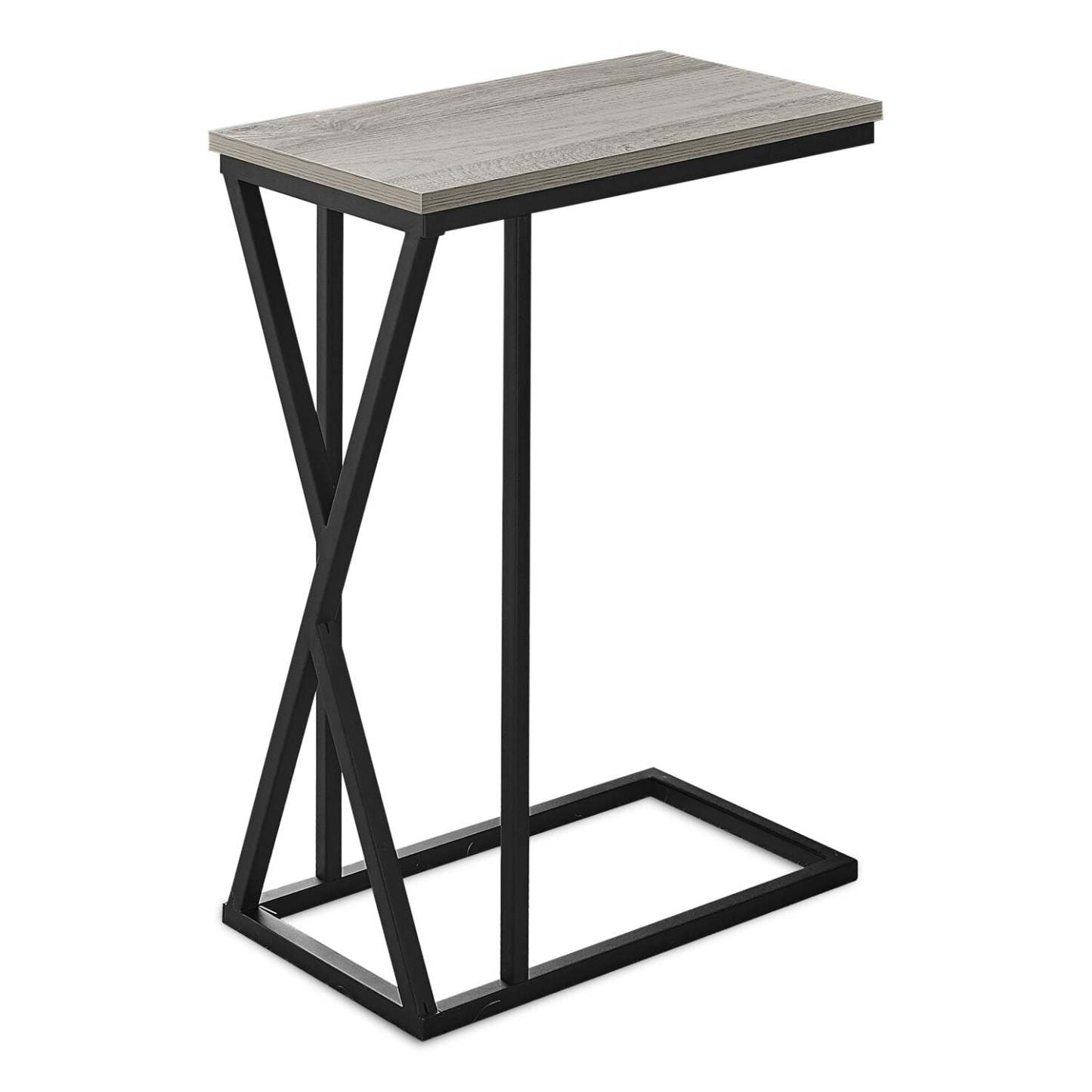 Leila 10,25 C-Shaped Chairside Table - Gris|Table de fauteuil Leila de 10,25 po en forme de C - grise