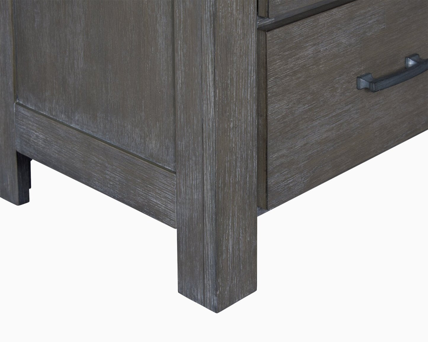 Table de nuit Koda à 2 tiroirs, 23,7 L x 23,7 H, Bois d'acacia - Gris | Table de nuit Koda de 23,7 po (L) x 23,7 po (H) à 2 tiroirs en acacia - grise
