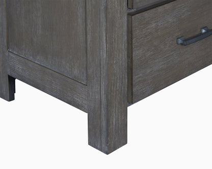Table de nuit Koda à 2 tiroirs, 23,7 L x 23,7 H, Bois d'acacia - Gris | Table de nuit Koda de 23,7 po (L) x 23,7 po (H) à 2 tiroirs en acacia - grise