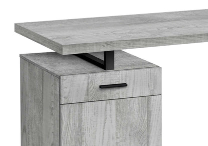 Bureau réversible Remi 47.25 avec tiroir et armoire - Gris|Bureau réversible Remi de 47,25 po avec tiroir et armoire - gris