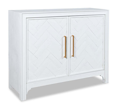 Armoire d'appoint en bois massif Keena 40 - Blanc|Armoire décorative Keena de 40 po en bois massif - blanche
