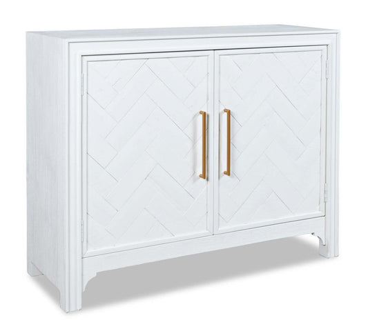 Armoire d'appoint en bois massif Keena 40 - Blanc|Armoire décorative Keena de 40 po en bois massif - blanche