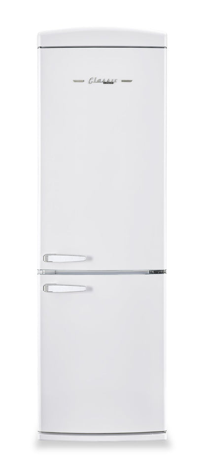 Réfrigérateur Classic Rétro par Unique de 24 po et de 12 pi3 à congélateur inférieur - blanc guimauve - UGP-340L W AC | U340LWAC