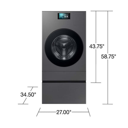 Piédestal Samsung Bespoke AI Laundry Combo™ avec tiroir de rangement - Acier foncé - WE702NZ/US | Piédestal pour laveuse-sécheuse IA Laundry ComboMC Bespoke de Samsung avec tiroir de rangement - WE702NZ/US | WE702NZS