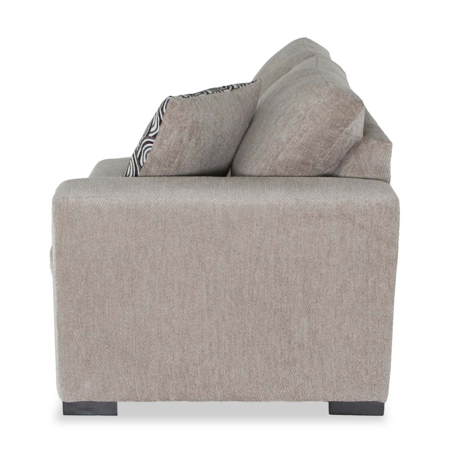 Fabriqué au Canada, canapé-lit sectionnel enveloppant Legend 2 pièces à gauche en tissu de chenille - beige platine