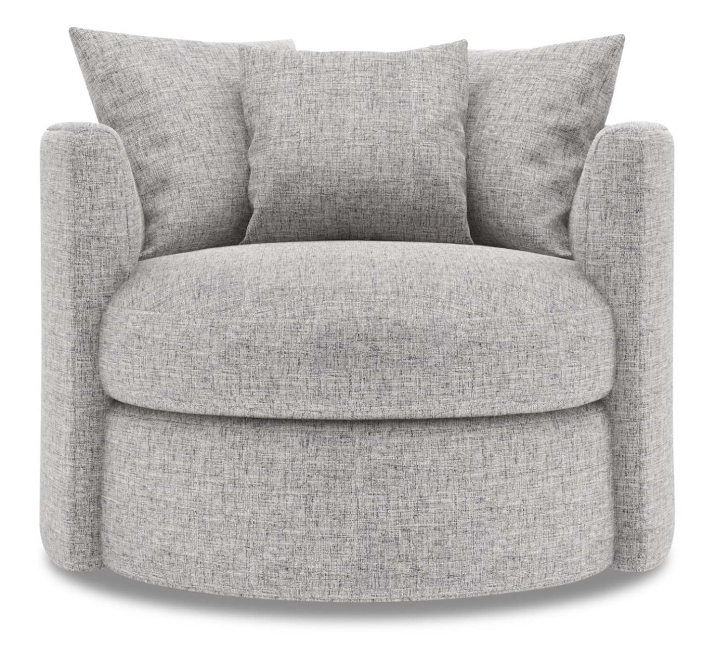 Fauteuil d’appoint pivotant Nest de Sofa Lab de 41 po fabriqué au Canada en tissu d’apparence lin - gris Luna Domino | NEST2191