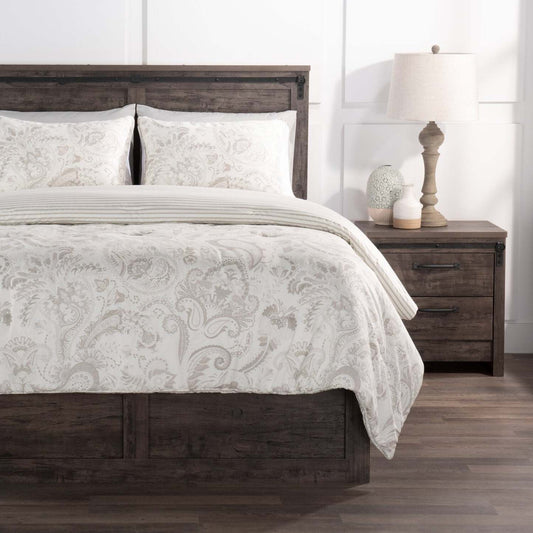 Indie Paisley 3-Piece King Comforter Set - White|Ensemble d'édredon Indie Paisley 3 pièces pour très grand lit - blanc|PAISL3KG
