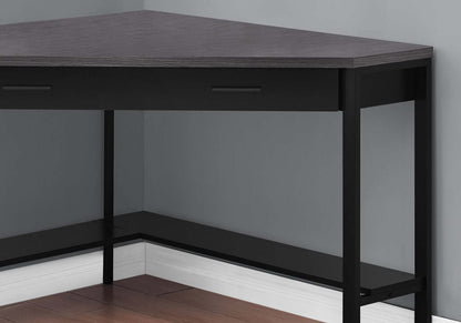 Bureau d'angle Christiana 42 avec tiroir - Noir/Gris|Bureau en coin Christiana de 42 po à tiroir - noir et gris