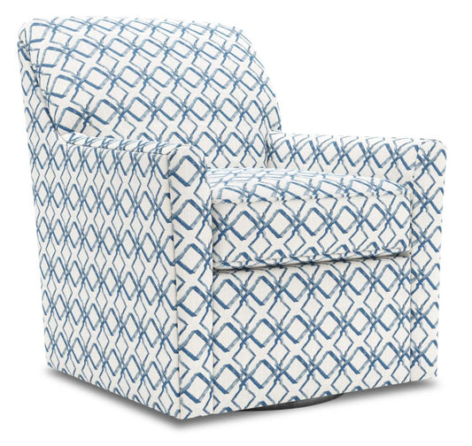 Fauteuil d'appoint pivotant personnalisable Sofa Lab de 31 po fabriqué au Canada en tissu - Océan multicolore | SWIV1154