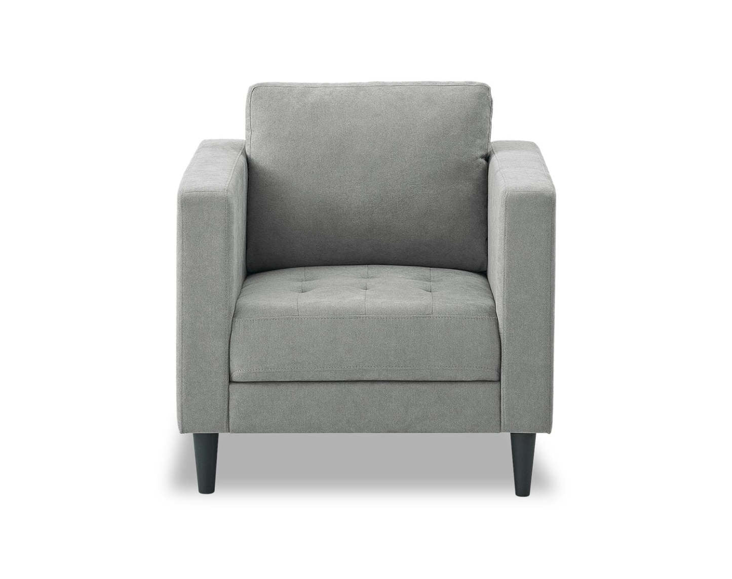 Chaise en tissu Metro 32 avec coussin de siège capitonné et coussin de dossier réversible - Gris | Fauteuil Metro de 32 po en tissu avec coussin de siège capitonné et coussin de dossier réversible - gris