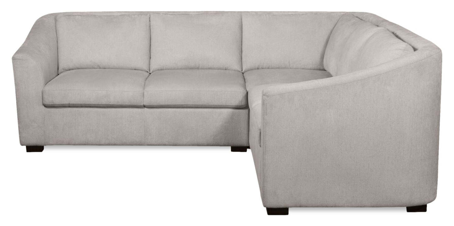 Sofa sectionnel Envy 3 pièces en tissu de chenille - gris brouillard