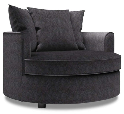 Fauteuil d'appoint enveloppant Sofa Lab de 48 po fabriqué au Canada en tissu de chenille - gris Luxury Charcoal | CUDD2993