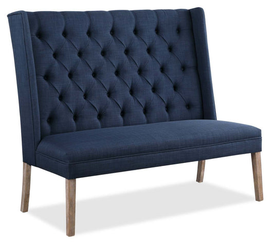 Ariel 30.5 Wing Back Hall Bench - Bleu|Banc d'entrée à oreilles Ariel de 30,5 po - bleu