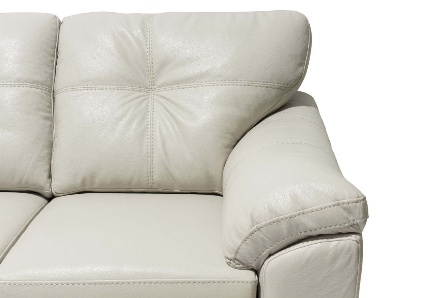 Fabriqué au Canada, canapé sectionnel de gauche Addison 2 pièces en tissu d’apparence cuir avec coussins de siège amovibles - beige