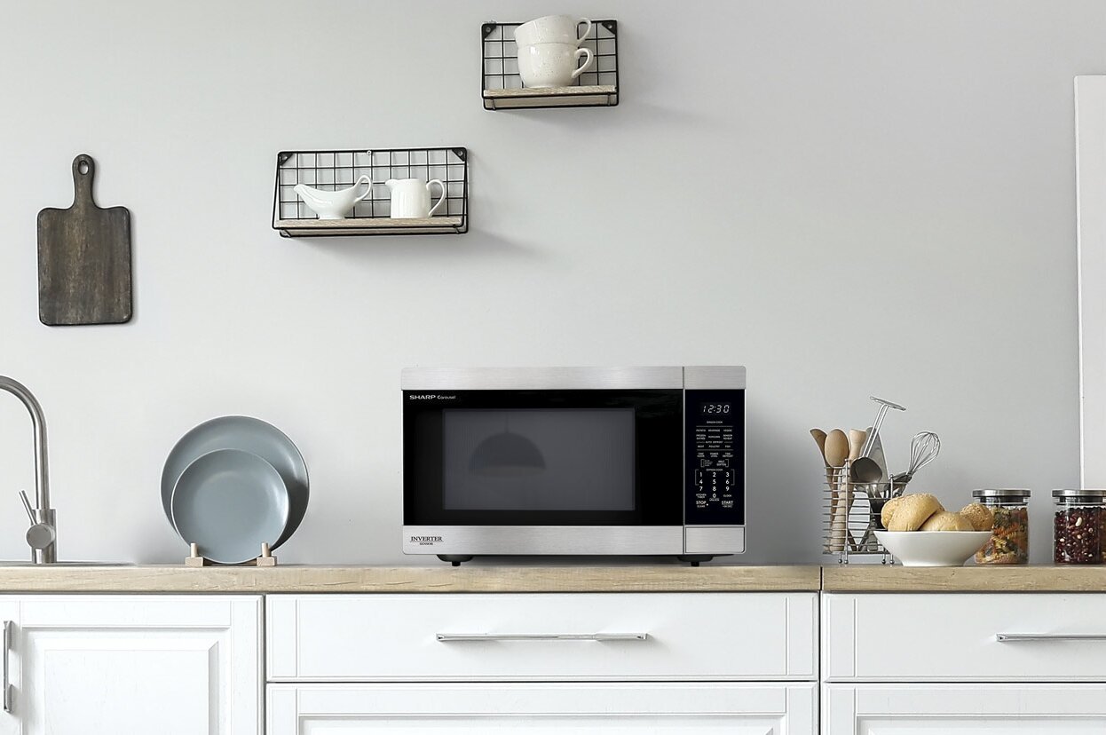 Sharp 2,2 Cu. Fort. Micro-ondes de comptoir Carousel® avec technologie inverseur - Acier inoxydable - SMC2264KSC | Four à micro-ondes de comptoir Sharp de 2,2 pi3 avec plateau tournant CarouselMD et technologie InverterMD - SMC2264KSC | SMC226SC