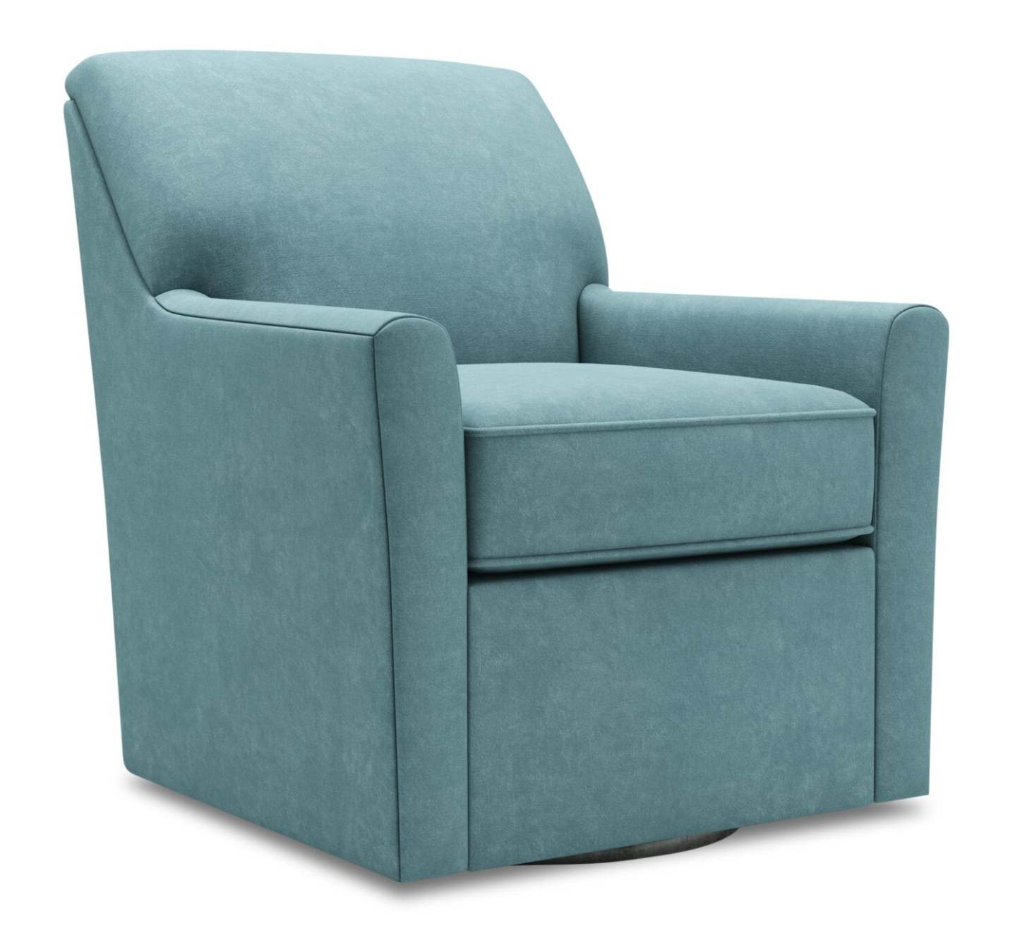 Fauteuil d’appoint pivotant personnalisable Sofa Lab de 31 po fabriqué au Canada en tissu de velours - bleu Sea Blue | SWIV3288