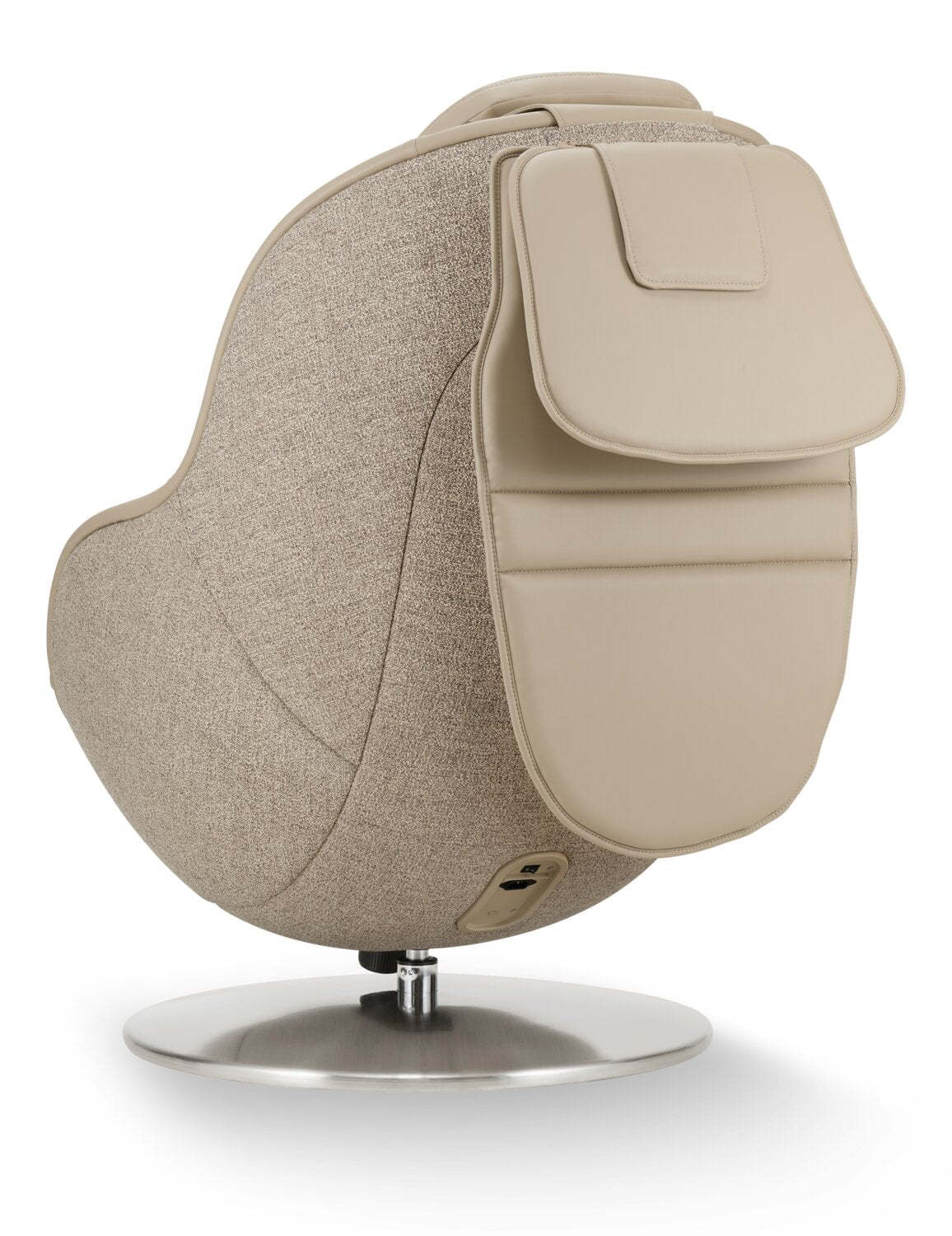 Fauteuil de massage inclinable LG de 29,6 po en tissu d’apparence cuir avec pouf assorti - brun
