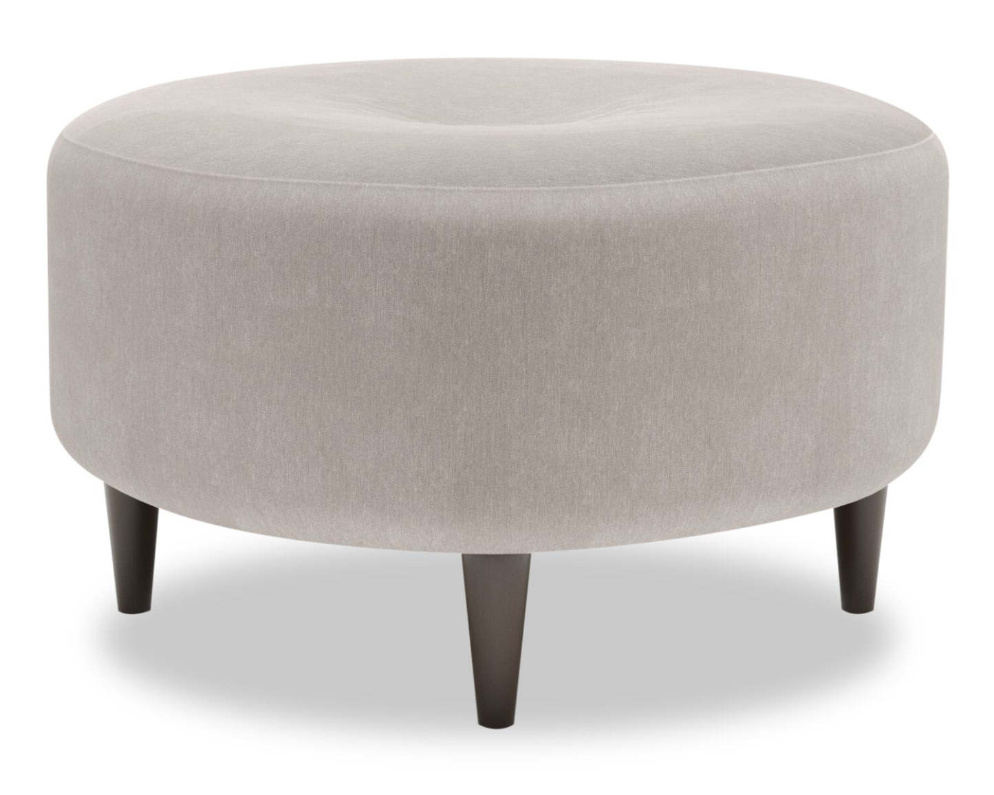 Fabriqué au Canada Sofa Lab personnalisable Pouf The Curve 31 en tissu d'apparence lin - Pax gris ardoise | Pouf The Curve de Sofa Lab de 31 po fabriqué au Canada en tissu d'apparence lin - gris Pax Slate | CURV3049