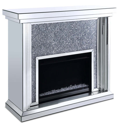 Flint 47.4 Glam Electric Fireplace - Silver and Glass|Foyer électrique somptueux Flint de 47,4 po - argenté et verre