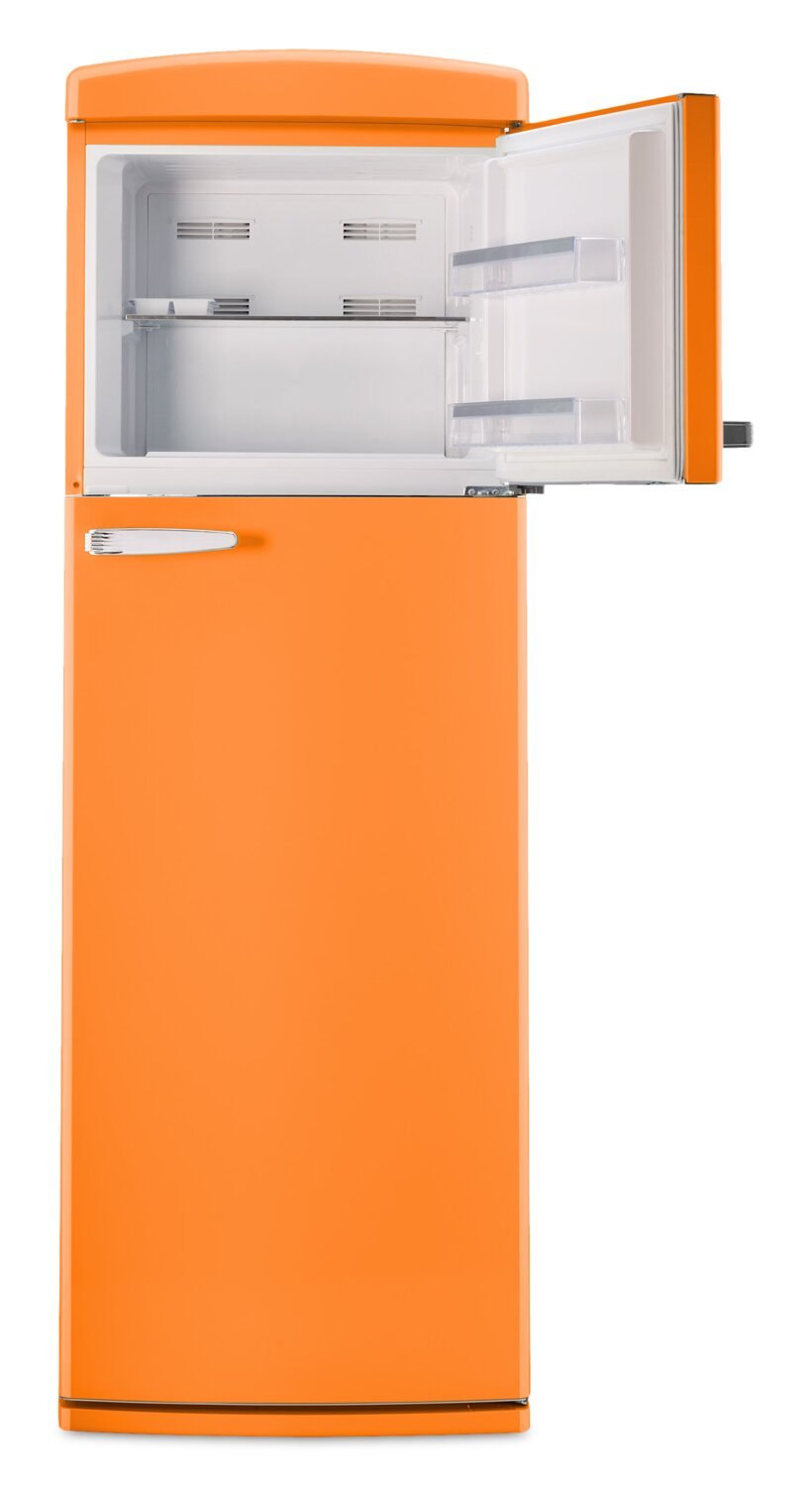 Réfrigérateur Classic Rétro d'Unique de 24 po et de 11 pi3 à congélateur supérieur - orange creamsicle - UNQ-310L O TM