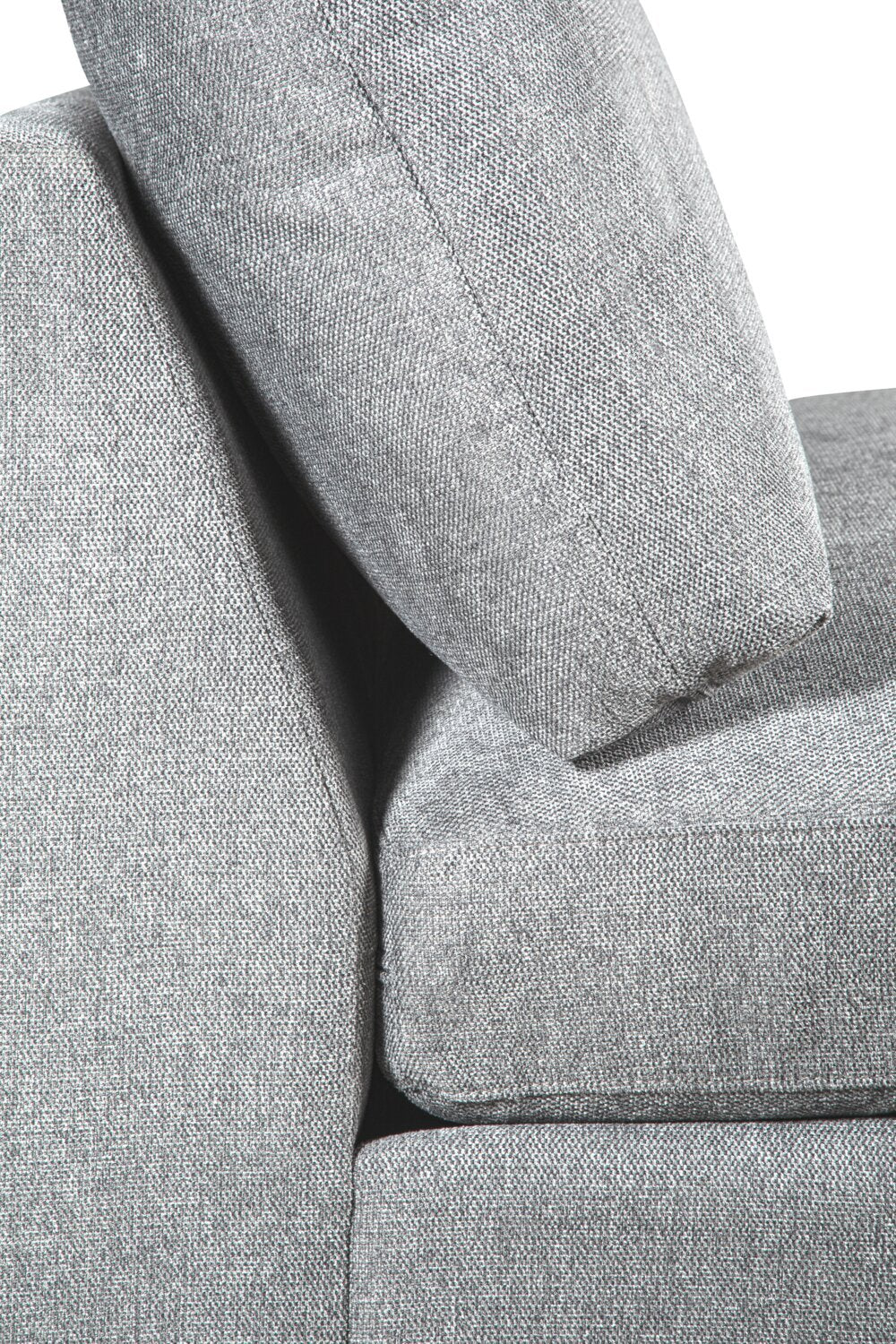 Sofa sectionnel modulaire Evolve de Scott Living 4 pièces en tissu d’apparence lin avec coussins en duvet et plumes - gris