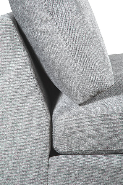 Sofa sectionnel modulaire Evolve de Scott Living 4 pièces en tissu d’apparence lin avec coussins en duvet et plumes - gris