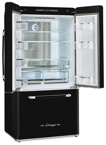 Réfrigérateur Classic Rétro par Unique de 36 po et de 21,4 pi3 de profondeur comptoir - noir minuit - UGP-595L B AC | U595LBAC