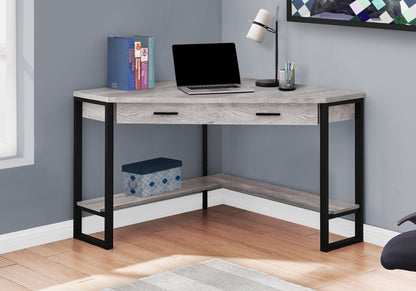 Bureau d'angle Christiana 42 avec tiroir - Gris|Bureau en coin Christiana de 42 po à tiroir - gris