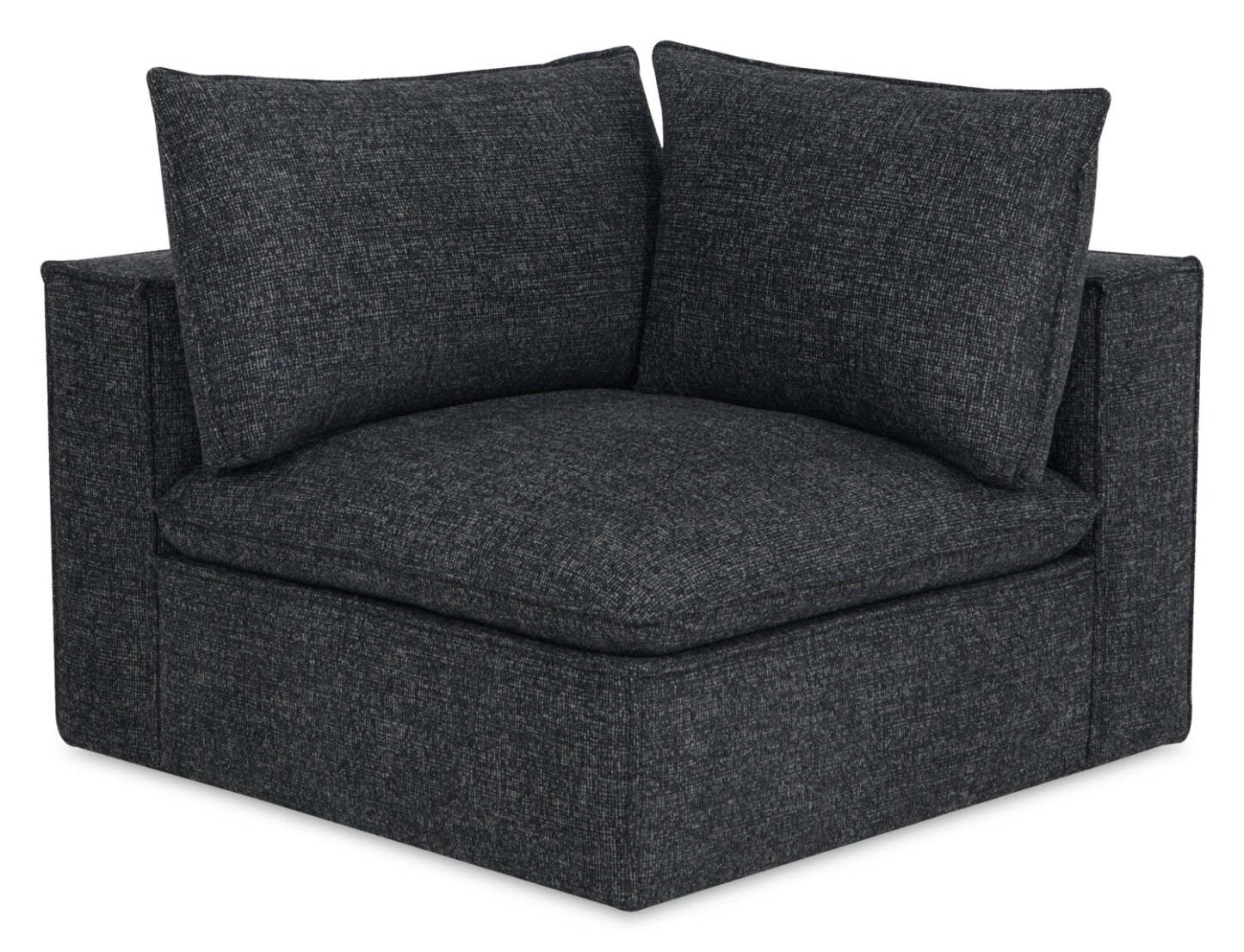 Fusion modulaire 8 pièces en tissu chenille gris anthracite avec coussins de dossier amovibles en plumes | Canapé sectionnel modulaire Fusion 8 pièces en tissu chenille gris anthracite avec coussins de dossier amovibles en couette et plumes